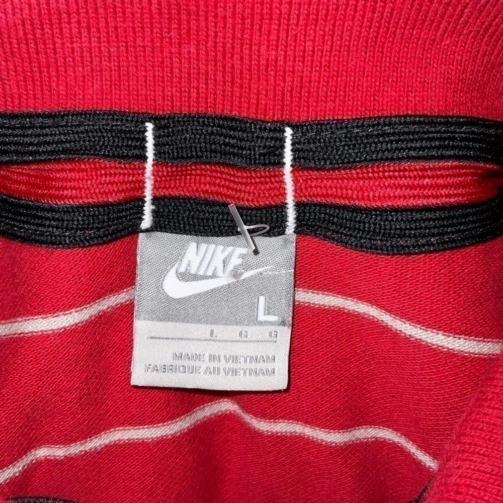 Men’s vintage retro Nike silver tab red black polo shirt size L large Pre own it - Picture 3 of 5
